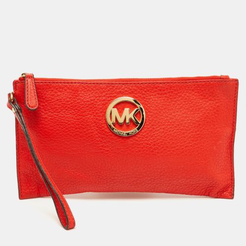 Leather Wristlet Clutch - MICHAEL Michael Kors - Modalova