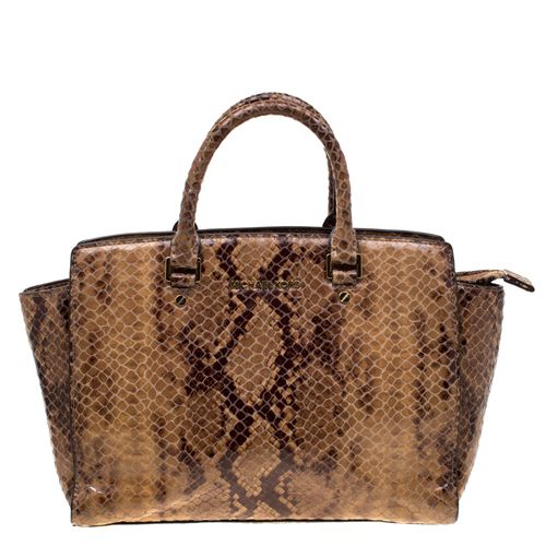 Python Embossed Leather Selma Tote - MICHAEL Michael Kors - Modalova