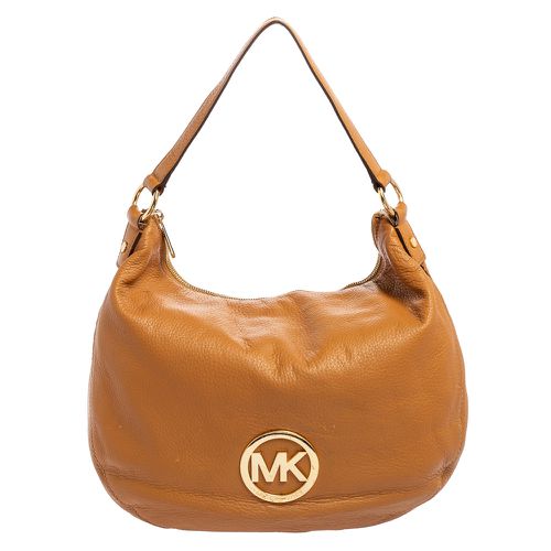 Caramel Leather Logo Zip Hobo - MICHAEL Michael Kors - Modalova