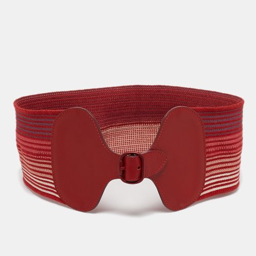 Elastic Band and Leather Stripe Waist Belt S - Missoni - Modalova