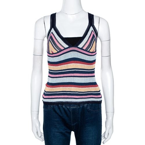 Striped Rib Knit V Neck Tank Top M - Missoni - Modalova