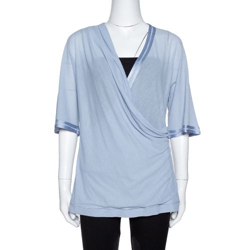 Knit Crossover Draped Three Quarter Sleeve Top S - Missoni - Modalova