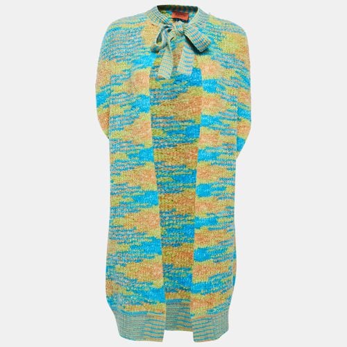 Patterned Wool Blend Open Front Sleeveless Cardigan M - Missoni - Modalova