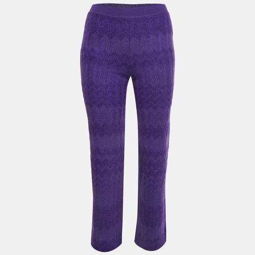 Wool Blend Knit Elasticated Waist Pants S - Missoni - Modalova