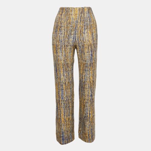 Blue Patterned Wool Straight Leg Pants M - Missoni - Modalova