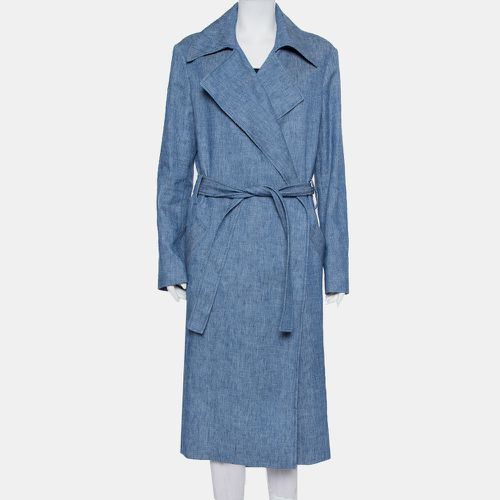 Denim Tailored Belted Coat M - MSGM - Modalova