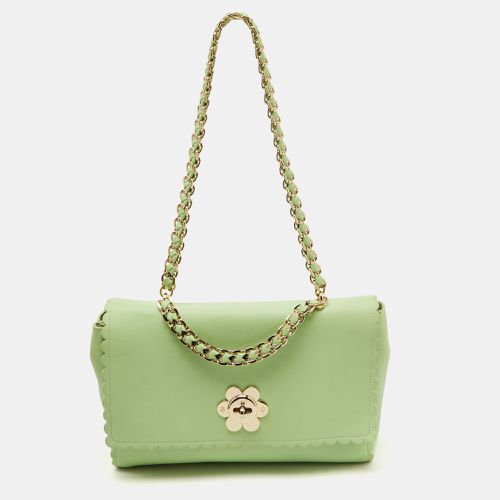 Mint Leather Cecily Flower Top Handle Bag - Mulberry - Modalova