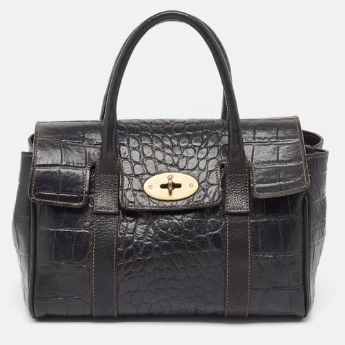 Croc Embossed Leather Small Bayswater Satchel - Mulberry - Modalova