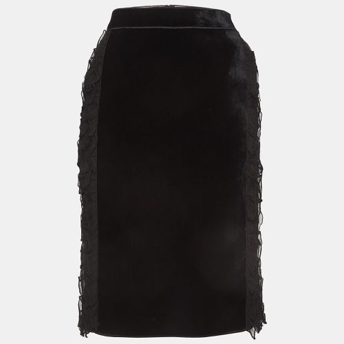 Velvet Ruffled Pencil Skirt S - N21 - Modalova