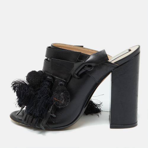 Nº21 Leather Tassel Fringe Block Heel Mules Size 40 - N21 - Modalova