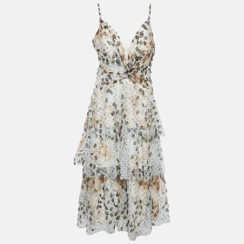 Printed Tulle Tiered Midi Dress L - Notte By Marchesa - Modalova