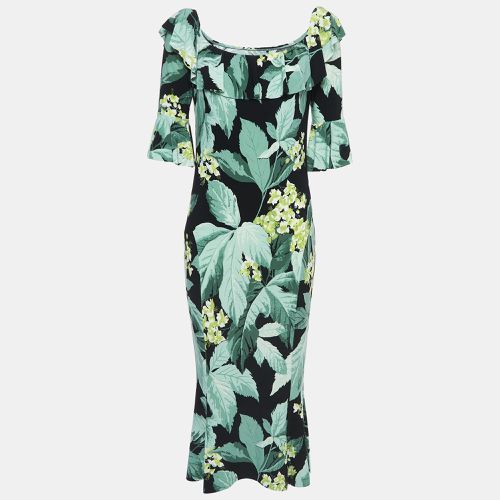 Leaf Printed Jersey off-shoulder Fishtail Dress L - Norma Kamali - Modalova