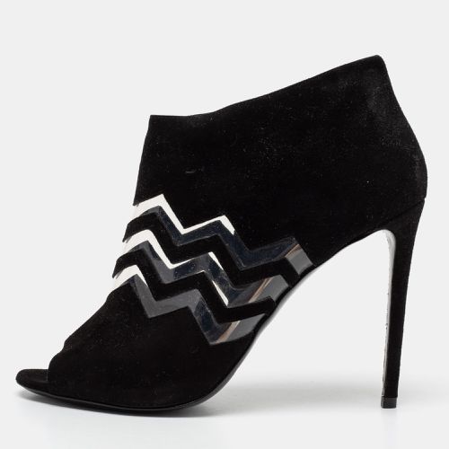 Suede And PVC Chevron Peep Toe Ankle Booties Size 38.5 - Nicholas Kirkwood - Modalova