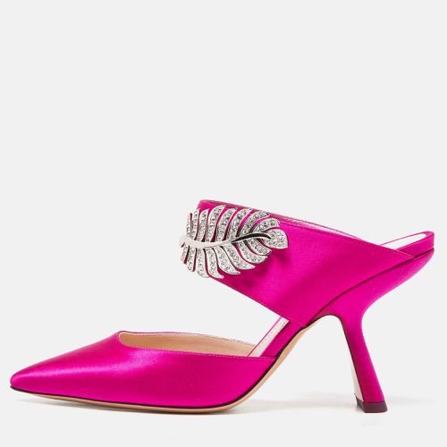 Satin Monstera Crystal Embellished Pointed Toe Mules Size 38.5 - Nicholas Kirkwood - Modalova