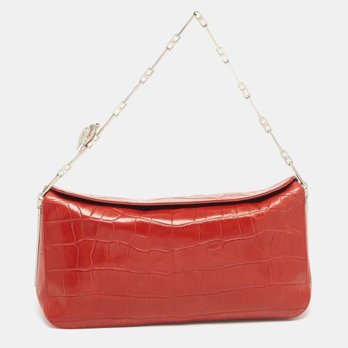 Croc Embossed Leather Chain Shoulder Bag - Nina Ricci - Modalova