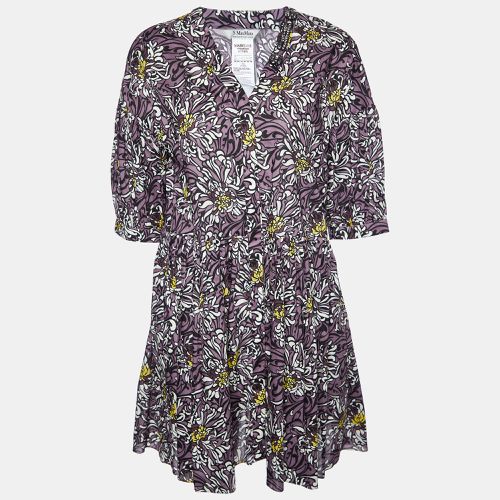 Floral Printed Cotton Mini Dress L - S'Max Mara - Modalova