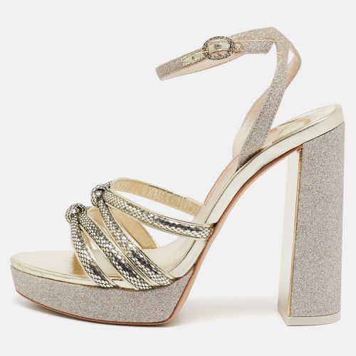 Metallic Glitter and Leather Ankle Strap Sandals Size 38.5 - Sophia Webster - Modalova