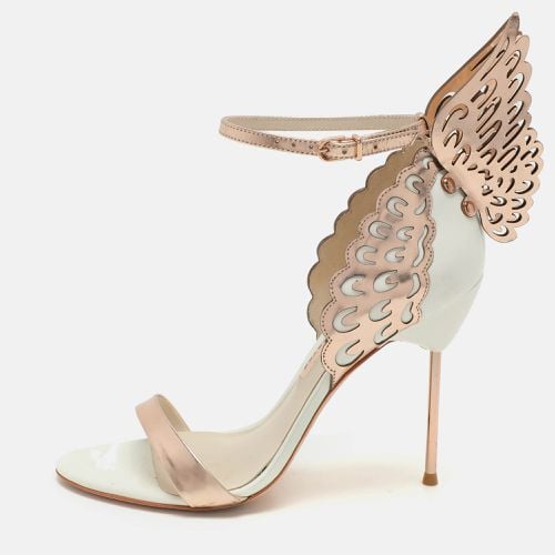 Rose Gold Leather Evangeline Laser Cut Angel Wing Ankle Strap Sandals Size 41 - Sophia Webster - Modalova