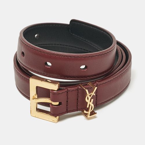 Saint Laurent Leather Buckle Slim Belt 75 CM - Saint Laurent Paris - Modalova