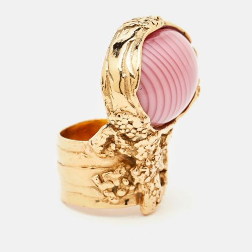 Saint Laurent Cabochon Arty Gold Tone Cocktail Ring Size 57 - Saint Laurent Paris - Modalova