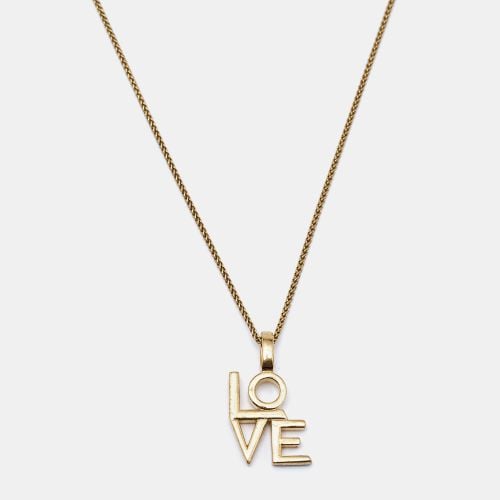 Saint Laurent Love Tone Pendant Necklace - Saint Laurent Paris - Modalova