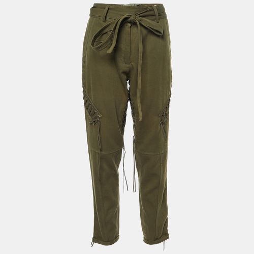 Cotton Blend Lace Tie-Up Military Trousers M - Saint Laurent Paris - Modalova