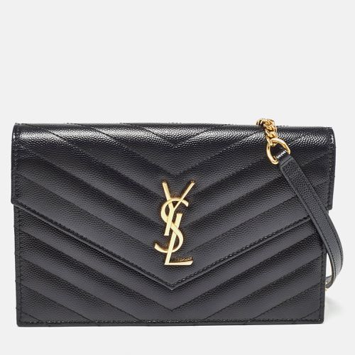 Saint Laurent Matelassé Leather Monogram Envelope Wallet on Chain - Saint Laurent Paris - Modalova