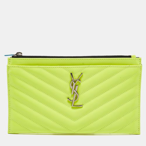 Saint Laurent Neon Matelasse Patent Leather Monogram Bill Pouch - Saint Laurent Paris - Modalova