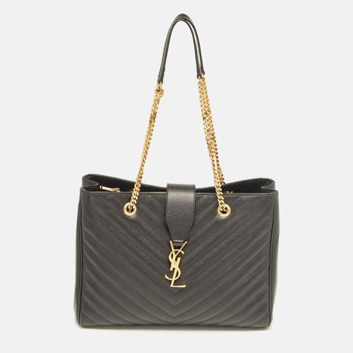 Saint Laurent Matelassé Leather Cassandre Shopper Tote - Saint Laurent Paris - Modalova