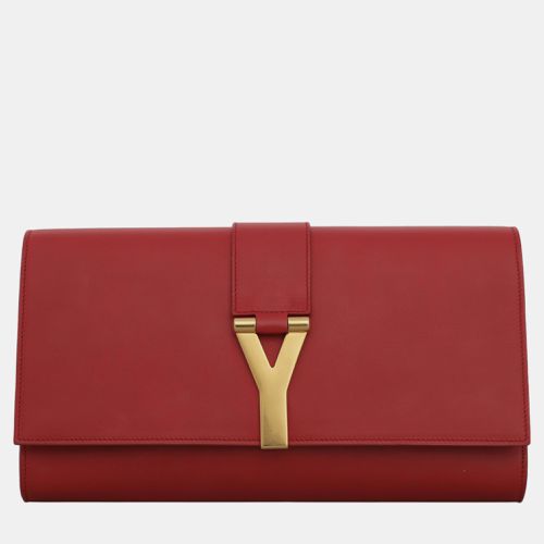 Leather Y Chyc Clutch Bag - Saint Laurent Paris - Modalova