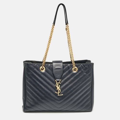 Saint Laurent Matelassé Leather Monogram Shopper Tote - Saint Laurent Paris - Modalova