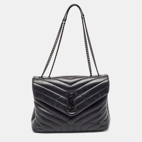 Saint Laurent Matelassé Leather Medium LouLou Shoulder Bag - Saint Laurent Paris - Modalova