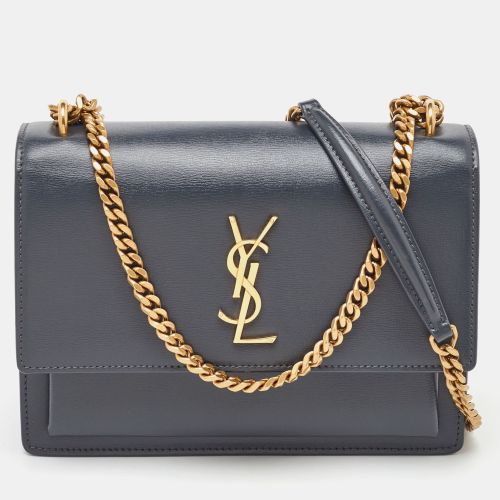 Saint Laurent Dark Leather Medium Sunset Shoulder Bag - Saint Laurent Paris - Modalova