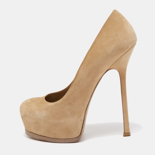 Saint Laurent Suede Tribtoo Platform Pumps Size 38.5 - Saint Laurent Paris - Modalova