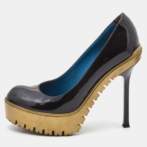 Saint Laurent Patent Leather Platform Round Toe Pumps Size 36 - Saint Laurent Paris - Modalova