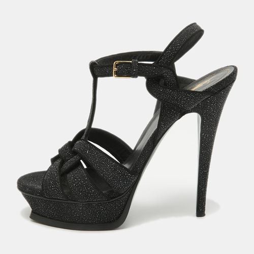 Saint Laurent Textured Suede Tribute Ankle Strap Sandals Size 40.5 - Saint Laurent Paris - Modalova