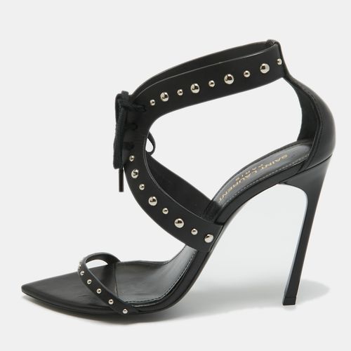 Saint Laurent Leather iris Studded Ankle Strap Sandals Size 38 - Saint Laurent Paris - Modalova