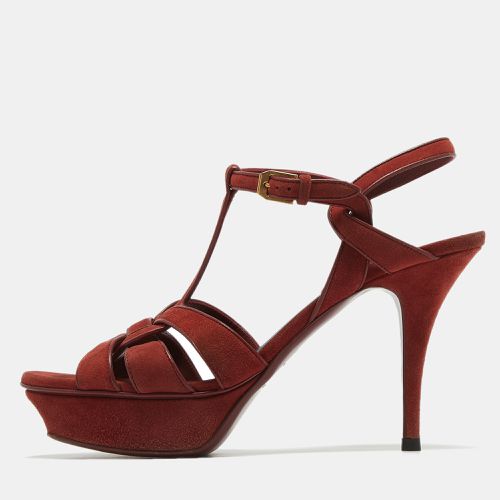 Saint Laurent Suede Tribute Platform Sandals Size 40 - Saint Laurent Paris - Modalova