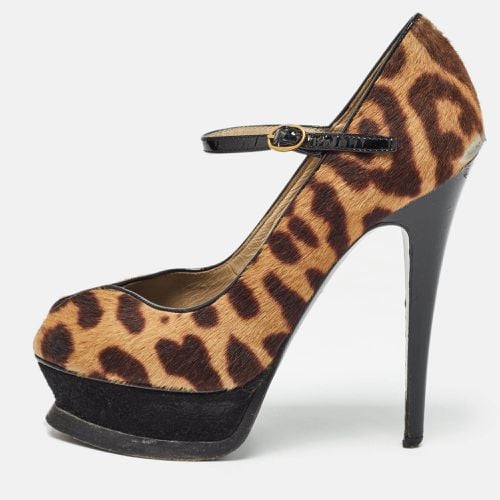 Saint Laurent Black/ Calf Hair Animal Print Pumps Size 36 - Saint Laurent Paris - Modalova