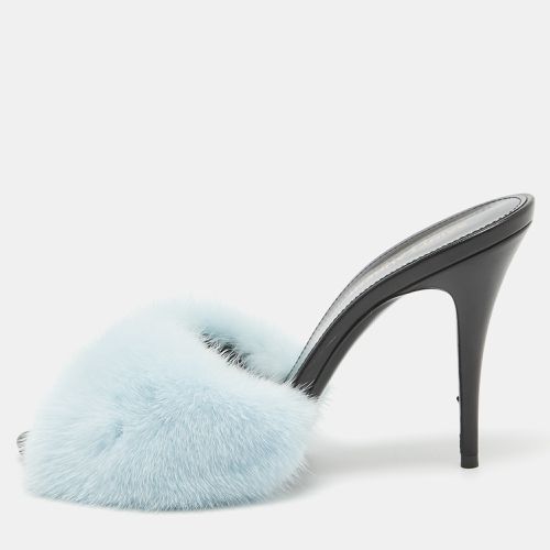 Saint Laurent Mink Fur Roy Slide Sandals Size 39 - Saint Laurent Paris - Modalova