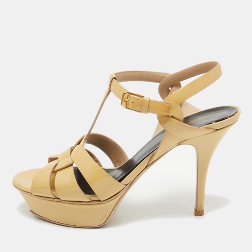 Patent Leather Tribute Platform Ankle Strap Sandals Size 36.5 - Saint Laurent Paris - Modalova