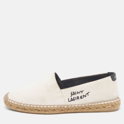 Canvas Embroidered Slip On Espadrille Loafers 39 - Saint Laurent Paris - Modalova