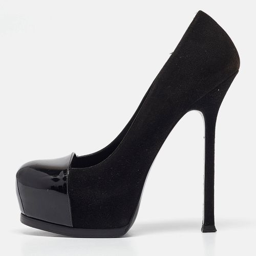 Saint Laurent Patent Leather and Suede Tribtoo Platform Pumps Size 36 - Saint Laurent Paris - Modalova