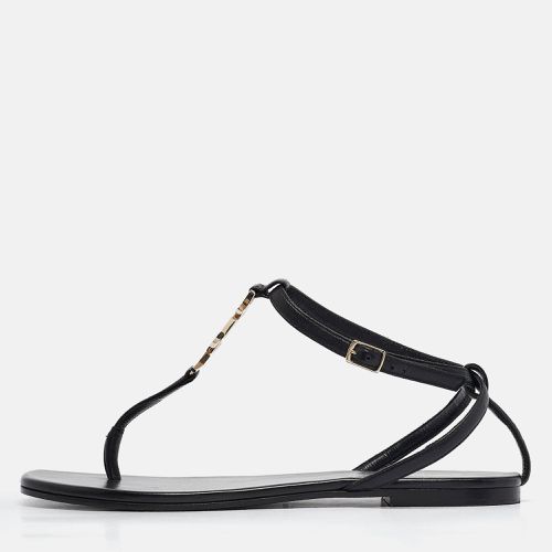 Saint Laurent Leather Monogram T Strap Flats Size 36.5 - Saint Laurent Paris - Modalova