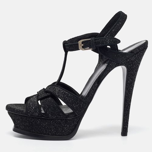 Saint Laurent Textured Suede Tribute Platform Sandals Size 38.5 - Saint Laurent Paris - Modalova