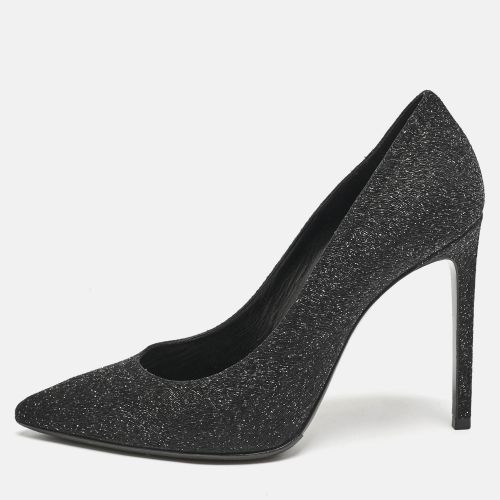 Saint Laurent Glitter and Textured Leather Pointed Toe Pumps Size 38 - Saint Laurent Paris - Modalova