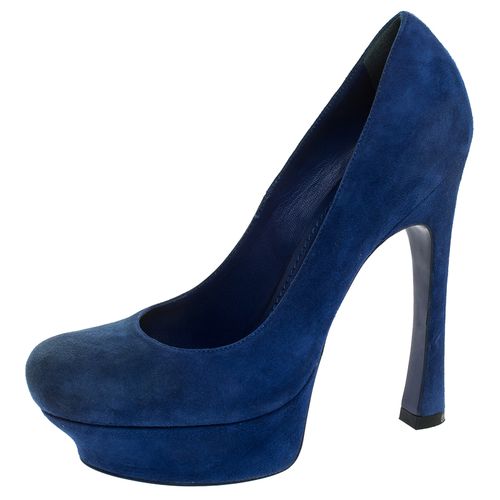 Suede Palais Platform Pumps Size 38.5 - Saint Laurent Paris - Modalova