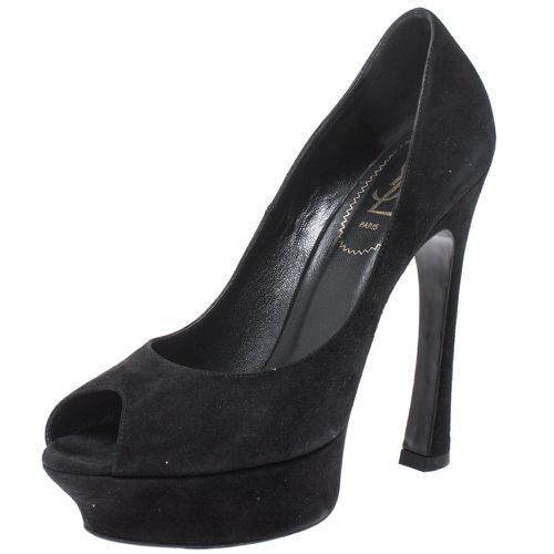 Yves Saint Laurent Suede Palais Platform Peep Toe Pumps Size 38.5 - Saint Laurent Paris - Modalova