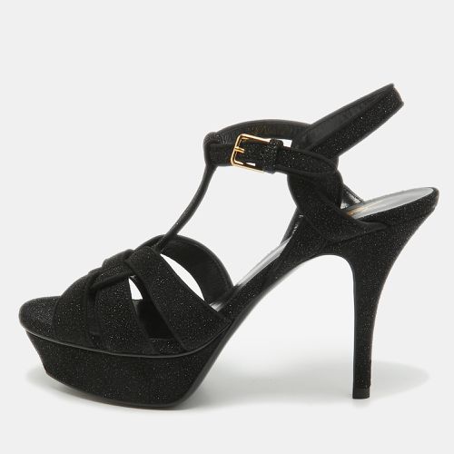 Saint Laurent Glitter Suede Tribute Sandals Size 37 - Saint Laurent Paris - Modalova