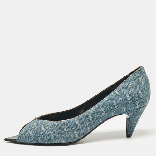 Saint Laurent Denim Lora Peep Toe Pumps Size 36 - Saint Laurent Paris - Modalova